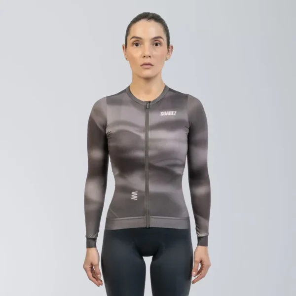 jersey de ciclismo mujer manga larga rapid haze brown performance