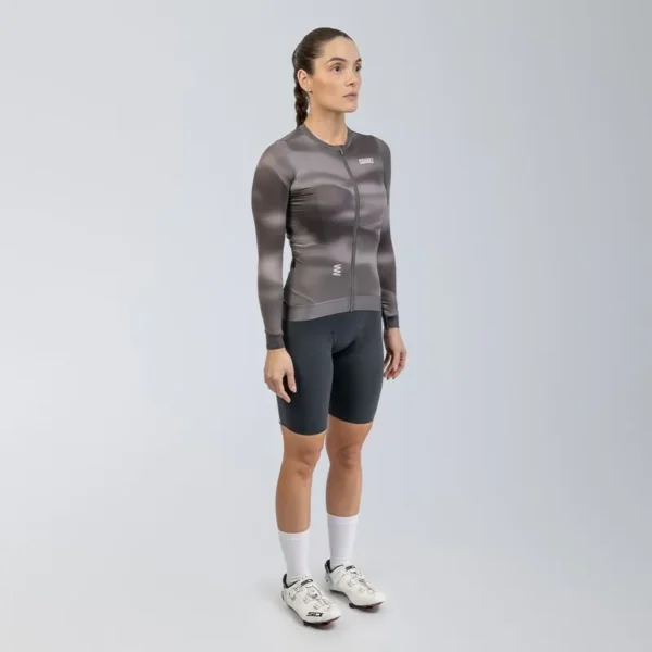 jersey de ciclismo mujer manga larga rapid haze brown performance