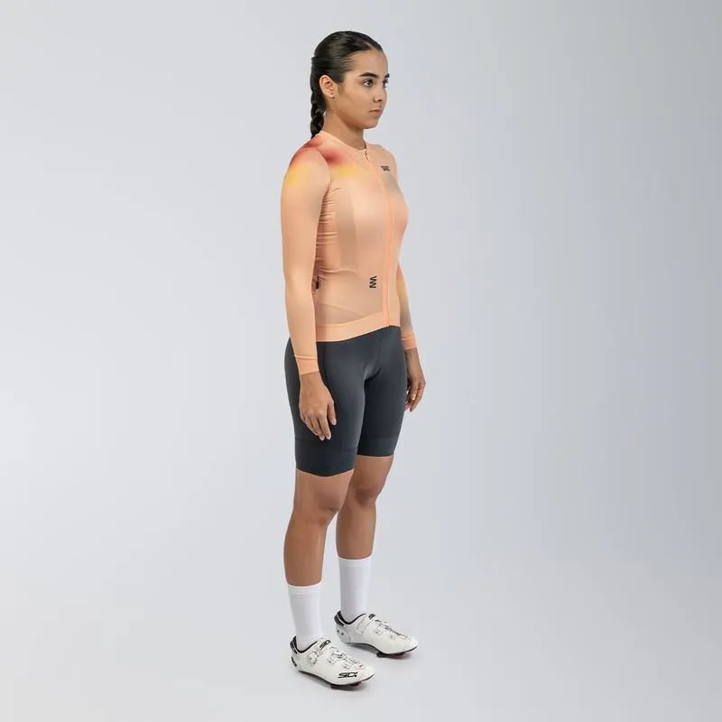 jersey de ciclismo mujer manga larga rapid peach performance