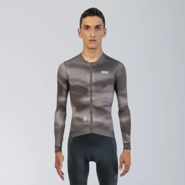 jersey de ciclismo hombre manga larga rapid haze brown performance