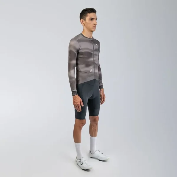 jersey de ciclismo hombre manga larga rapid haze brown performance