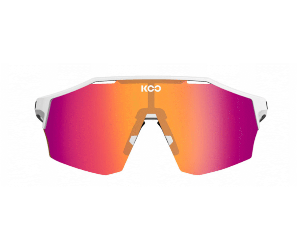 Gafas de Ciclismo KOO Alibi White Matt Fuchsia Photochromic Mirror